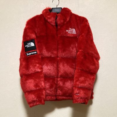 Supreme x The North Face Faux Fur Nuptse Jacket "Red"