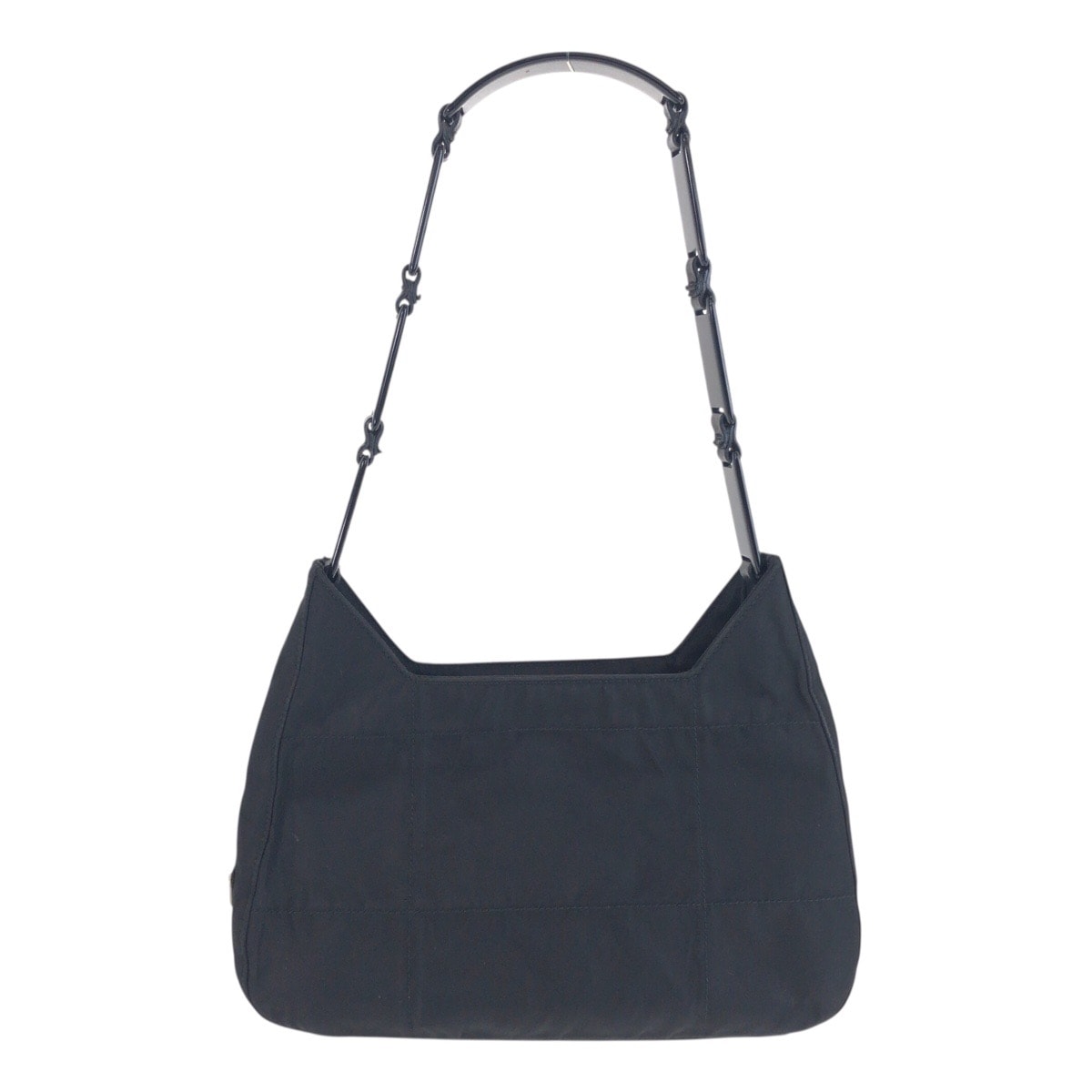 美品 PRADA プラダ テスート 三角ロゴプレート ブラック 黒 シルバー金具 ナイロン レザー/ ショルダーバッグ 603735 【中古】