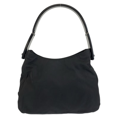 PRADA プラダ テスート 三角ロゴプレート ブラック 黒 ナイロン プラスチック/ ハンドバッグ 604641 【中古】