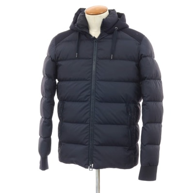 【中古】ヘルノ Herno POLAR-TECH ナイロン フーデッド ダウンジャケット ネイビー【サイズ48】【メンズ】