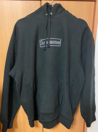 Supreme KAWS Chalk Logo Hooded Sweatshirt "Black"(2021)