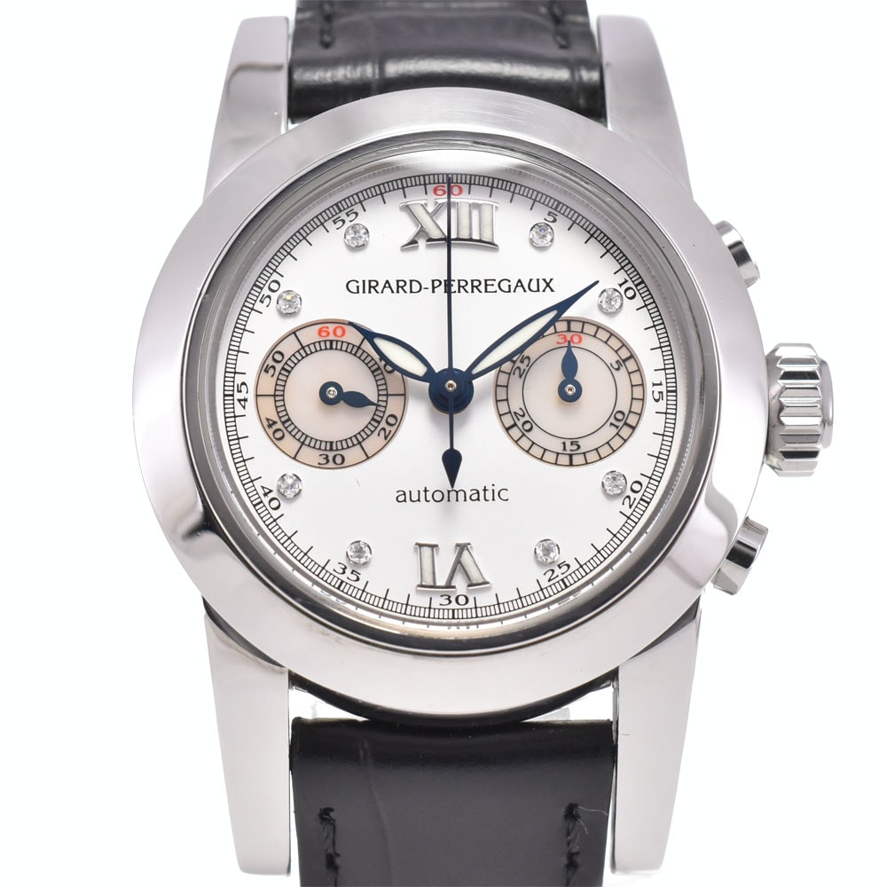 値下 ジラール・ペルゴ GIRARD-PERREGAUX 80460.0.11.11M7 フライバック 8Pダイヤモンド レディース 良品 箱・保証書付き □#145188