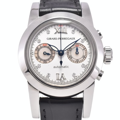 値下 ジラール・ペルゴ GIRARD-PERREGAUX 80460.0.11.11M7 フライバック 8Pダイヤモンド レディース 良品 箱・保証書付き □#145188