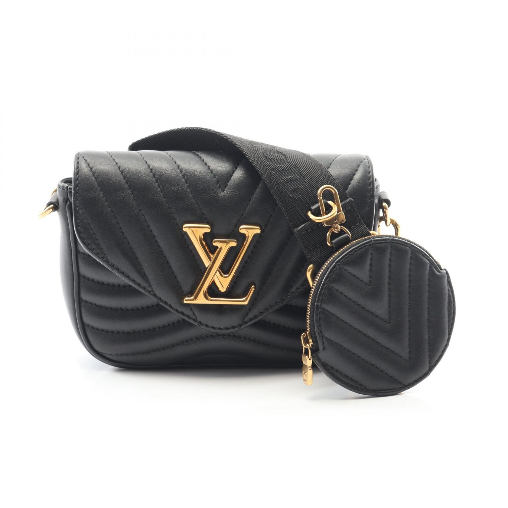 ルイ・ヴィトン LOUIS VUITTON ミュルティ ポシェット ニューウェーブ ノワール ショルダーバッグ バッグ レザー レディース ブラック系 M56461 【中古】