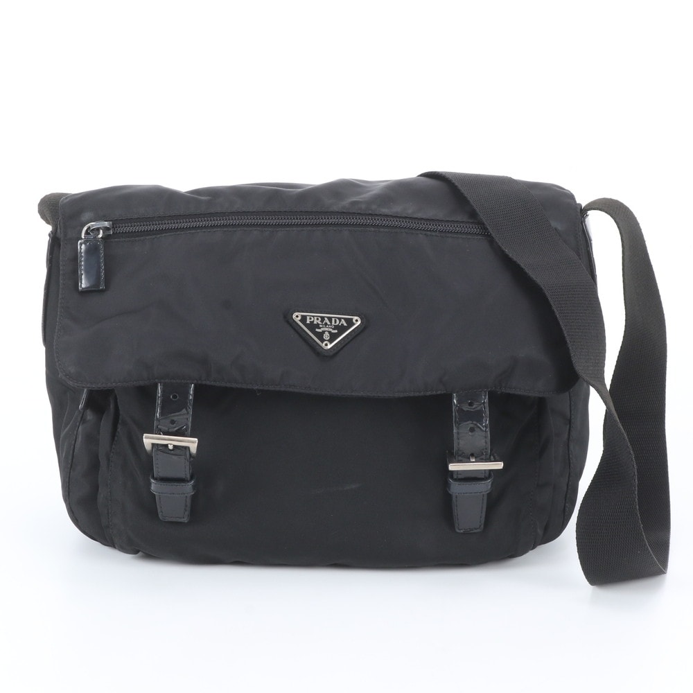 ■美品 プラダ テスート ナイロントライアングルロゴショルダーバッグ