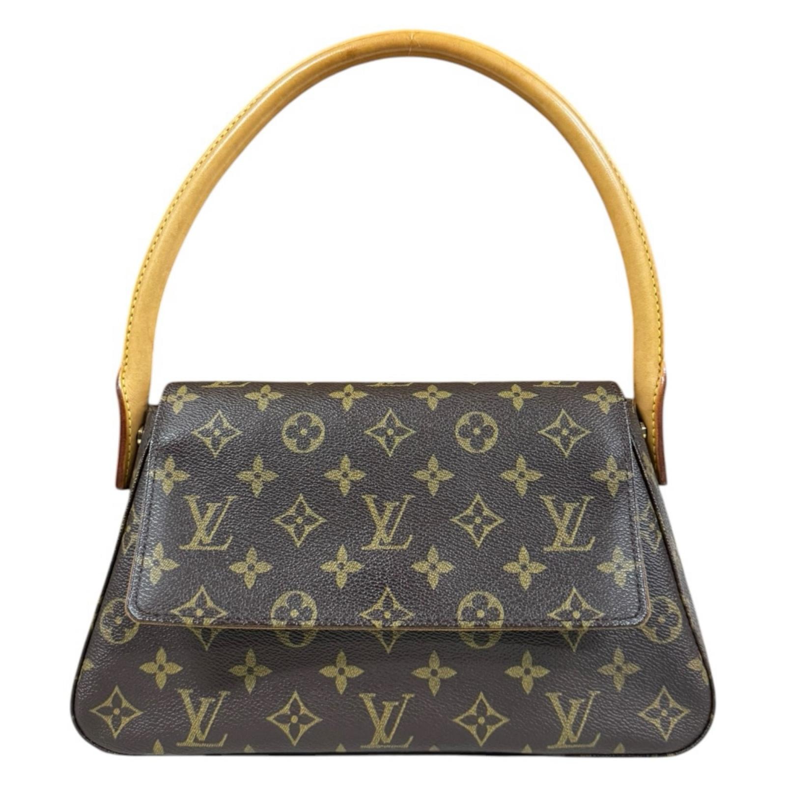 ルイヴィトン ミニルーピング モノグラム ハンドバッグ モノグラムキャンバス M51147 ブラウン レディース LOUIS VUITTON  中古