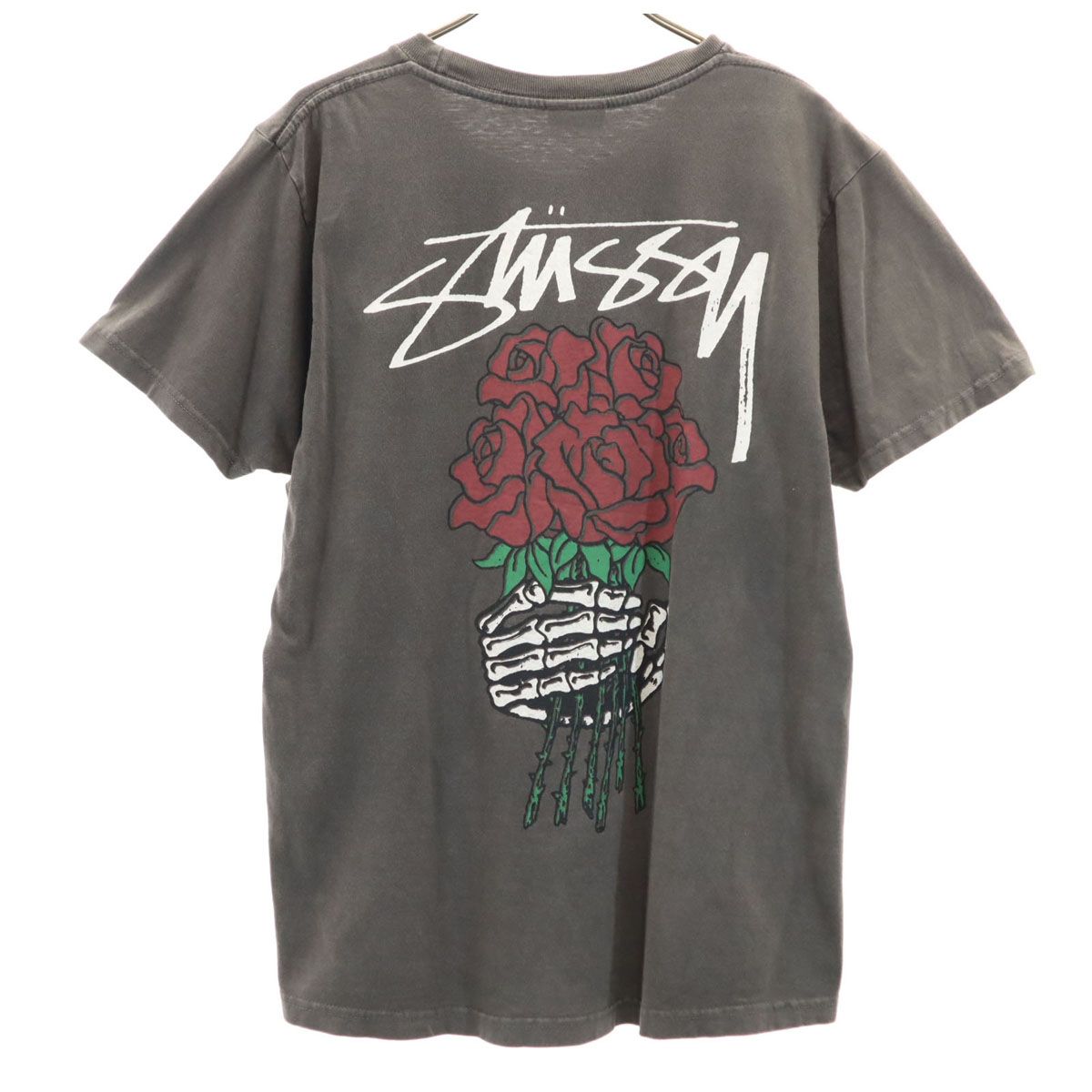 STUSSY ステューシー バックロゴ 半袖 Tシャツ S チャコールグレー