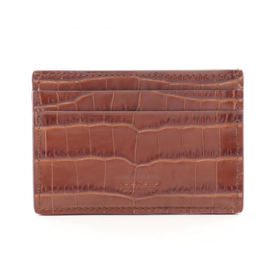 トムフォード TOM FORD クロコ型押し カードケース アクセサリー レザー メンズ ブラウン系 Y0413LCL439SEBN 【新品】