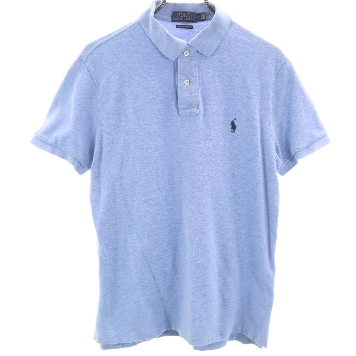 POLO RALPH LAUREN ポロラルフローレン 半袖 ポロシャツ M ブルー系 鹿の子地