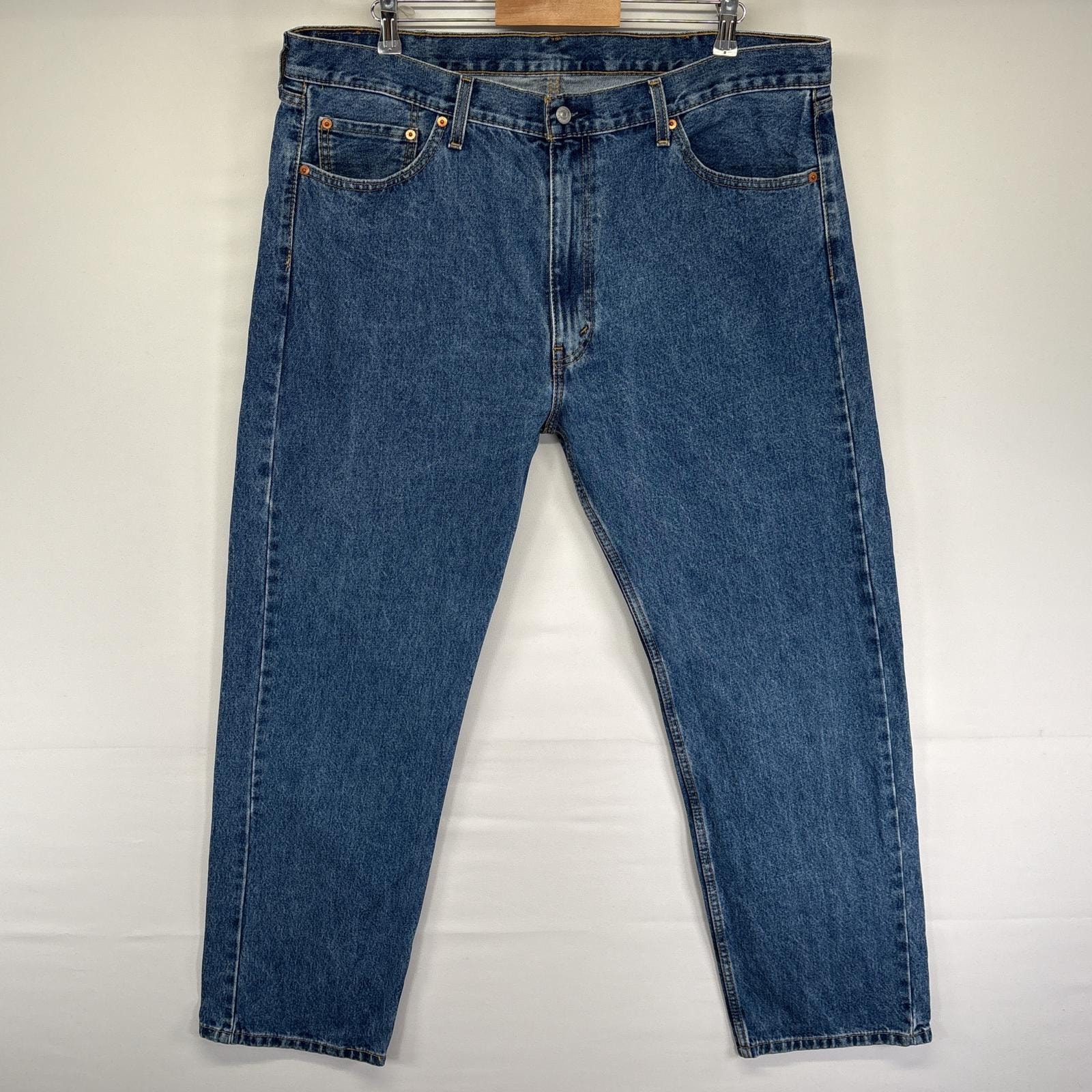 古着 リーバイス Levi's デニムパンツ 5ポケット ジッパーフライ 505 ジーンズ ジーパン 色落ち ヒゲ ジップ w42 L32  ブルー メンズ
