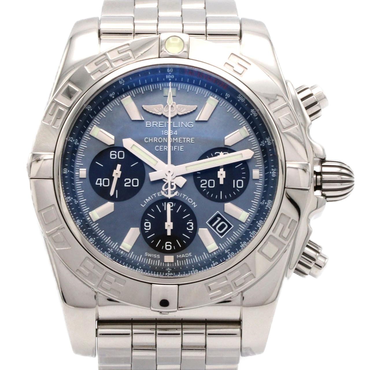 ブライトリング クロノマット44ブラックマザーオブパール JAPAN LIMITED AB0111/S011BMPPA SS 自動巻