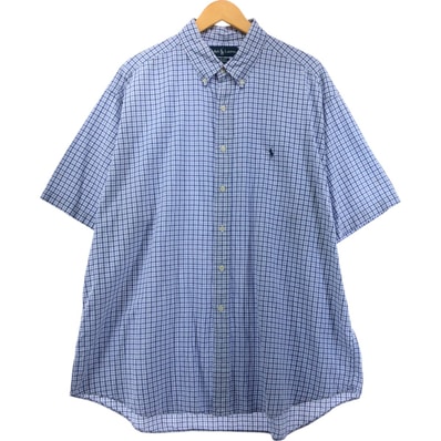 古着 ラルフローレン Ralph Lauren BLAKE 半袖 ボタンダウン チェックシャツ メンズXXL相当/eaa553852
