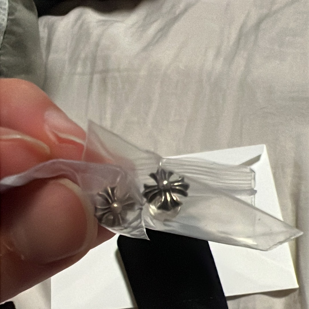 Chrome Hearts CH Plus Stud Earrings "Silver"