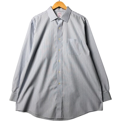 古着 ブルックスブラザーズ Brooks Brothers Est.1818 Classic ワイドカラー 長袖 ストライプシャツ メンズXL相当/eaa581464