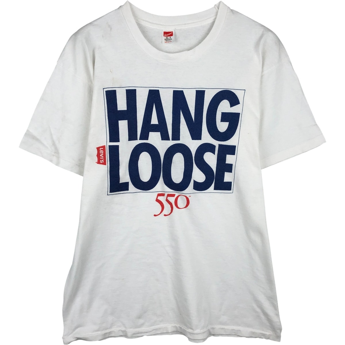 古着 80年代 ヘインズ Hanes LEVI'S プリントTシャツ USA製 メンズXL相当 ヴィンテージ/eaa612956