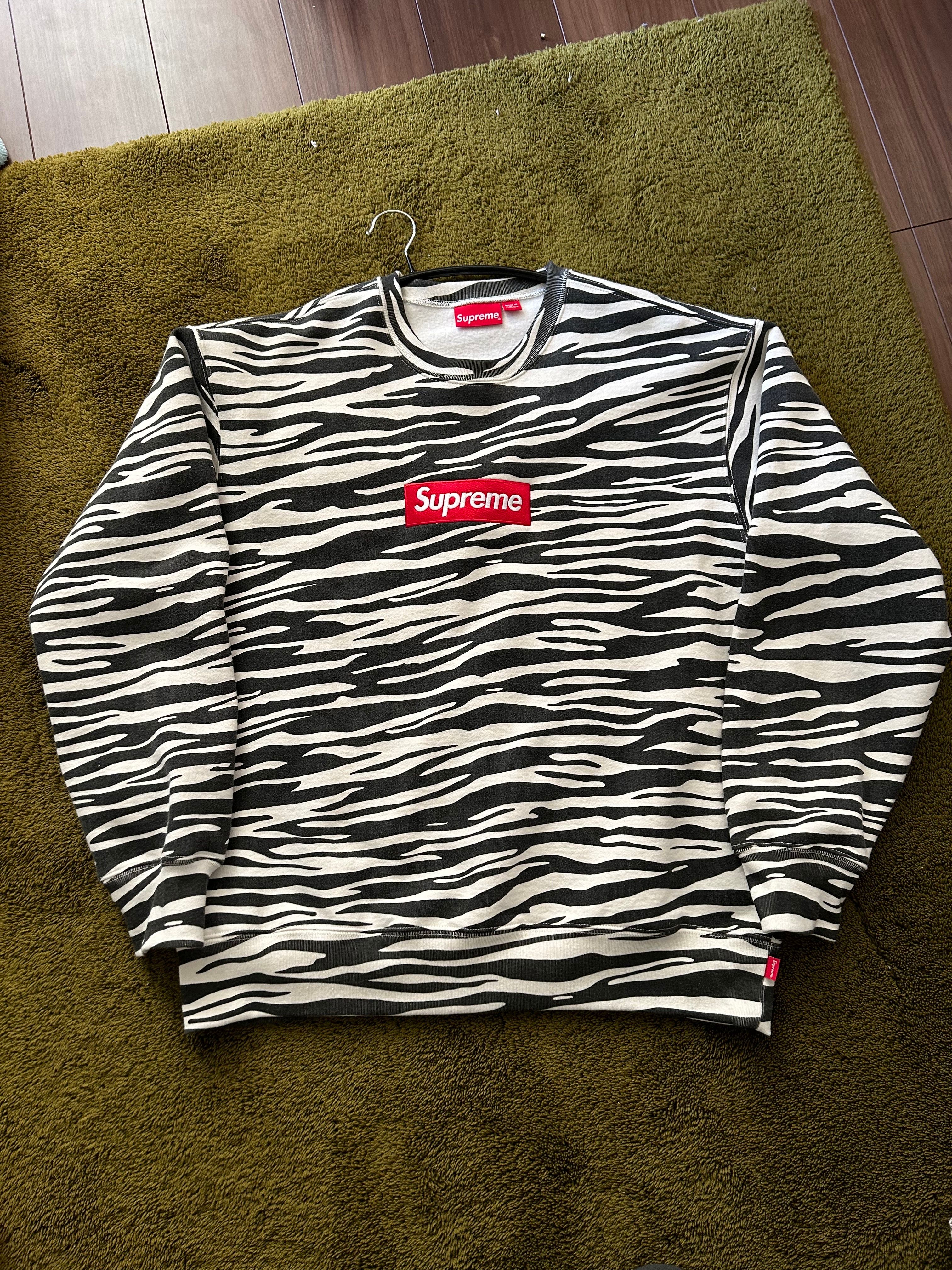 Supreme Box Logo Crewneck "Zebra" (22FW)
