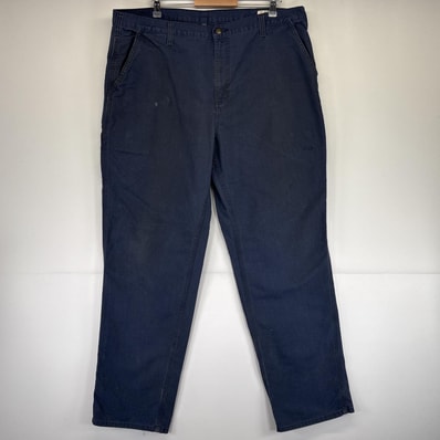 古着 カーハート Carhartt ワークパンツ ダック ペインターパンツ 大きいサイズ ワンポイントロゴ w42 L36 ネイビー メンズ