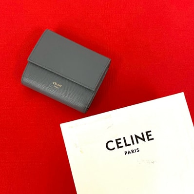 CELINE セリーヌ スモール トリフォールド ウォレット レザー 三つ折り財布 グレー
25103