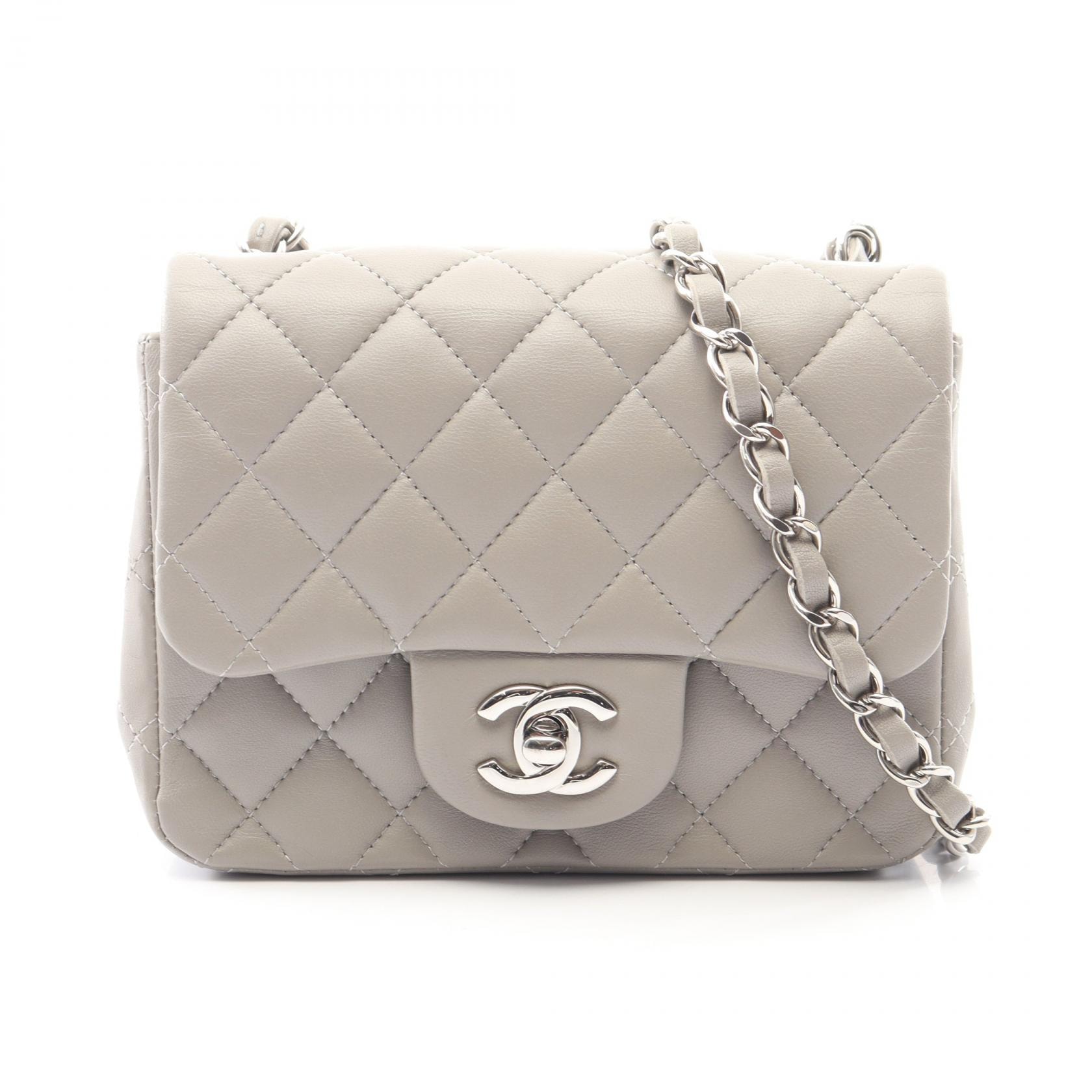 シャネル CHANEL ミニマトラッセ ショルダーバッグ バッグ ラムスキン(羊革) レディース グレー系 【中古】