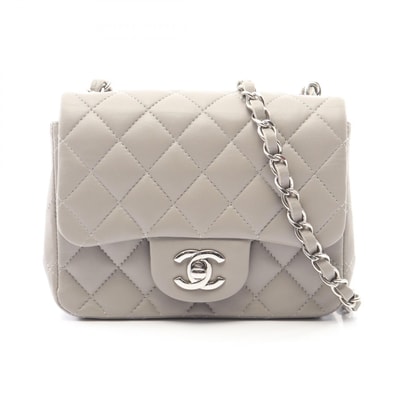 シャネル CHANEL ミニマトラッセ ショルダーバッグ バッグ ラムスキン(羊革) レディース グレー系 【中古】