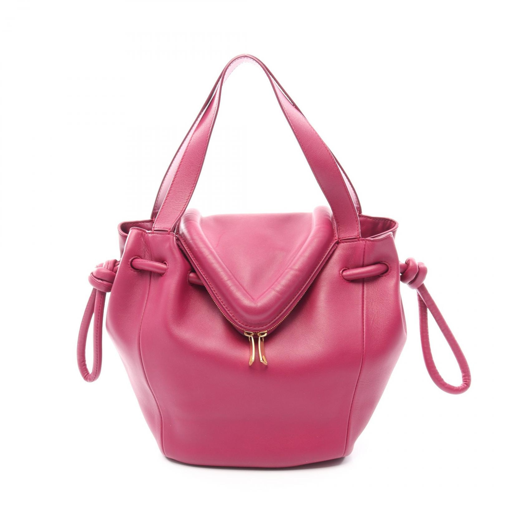 ボッテガヴェネタ BOTTEGA VENETA ピーク ハンドバッグ バッグ レザー レディース パープル系 【中古】