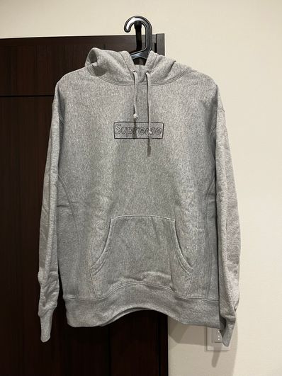 Supreme KAWS Chalk Logo Hooded Sweatshirt "Grey"(2021)