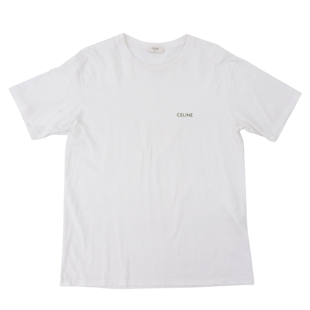 セリーヌ コットン ロゴ Tシャツ トップス メンズ 白 ホワイト M 2X43C671Q.01EA M