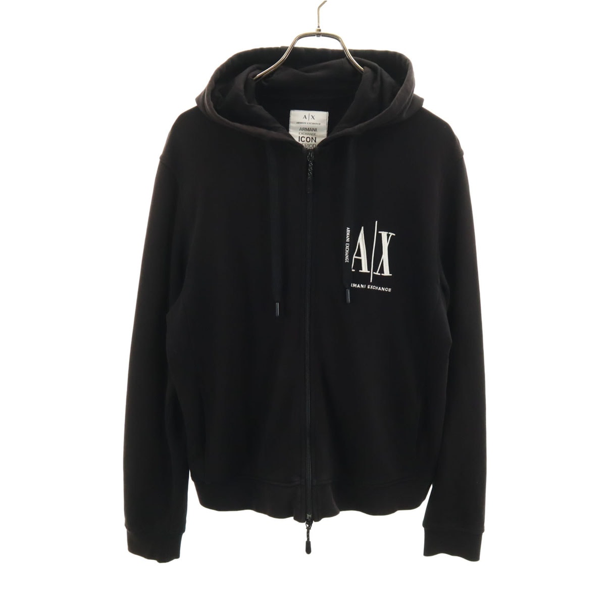ARMANI EXCHANGE アルマーニエクスチェンジ 長袖 スウェット ジップパーカー S ブラック