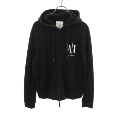 ARMANI EXCHANGE アルマーニエクスチェンジ 長袖 スウェット ジップパーカー S ブラック
