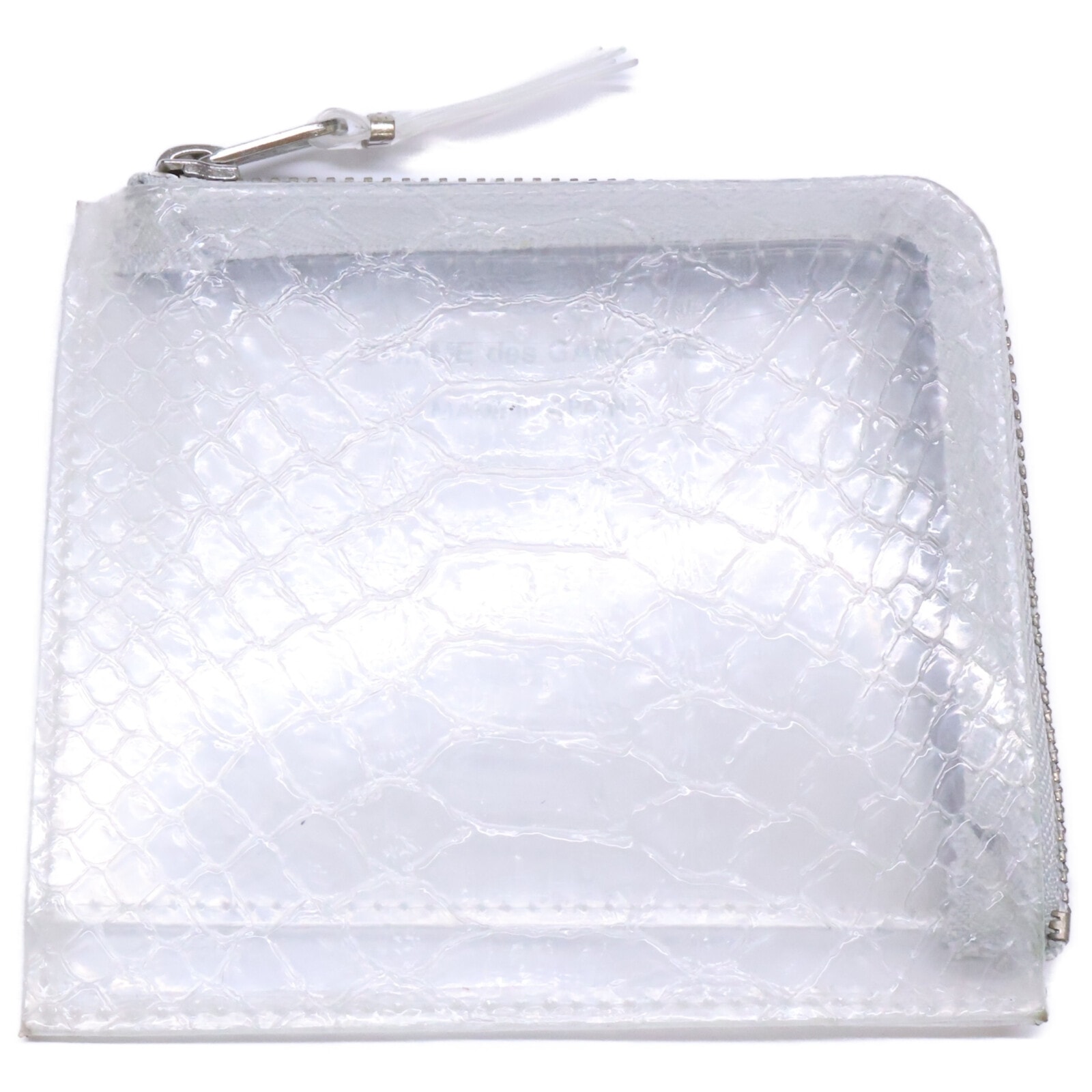 コムデギャルソン 8Z-T310-051 SA3100ST SNAKE TRANSPARENT L ZIP WALLET 型押し L字ジップ ウォレット
