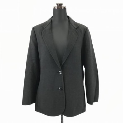 イタリア製★MaxMara★ウールジャケット【40/レディースL/暗グレー】シングル/2釦/両サイドポケット/シンプルシルエット/マックスマーラ◆BC314W