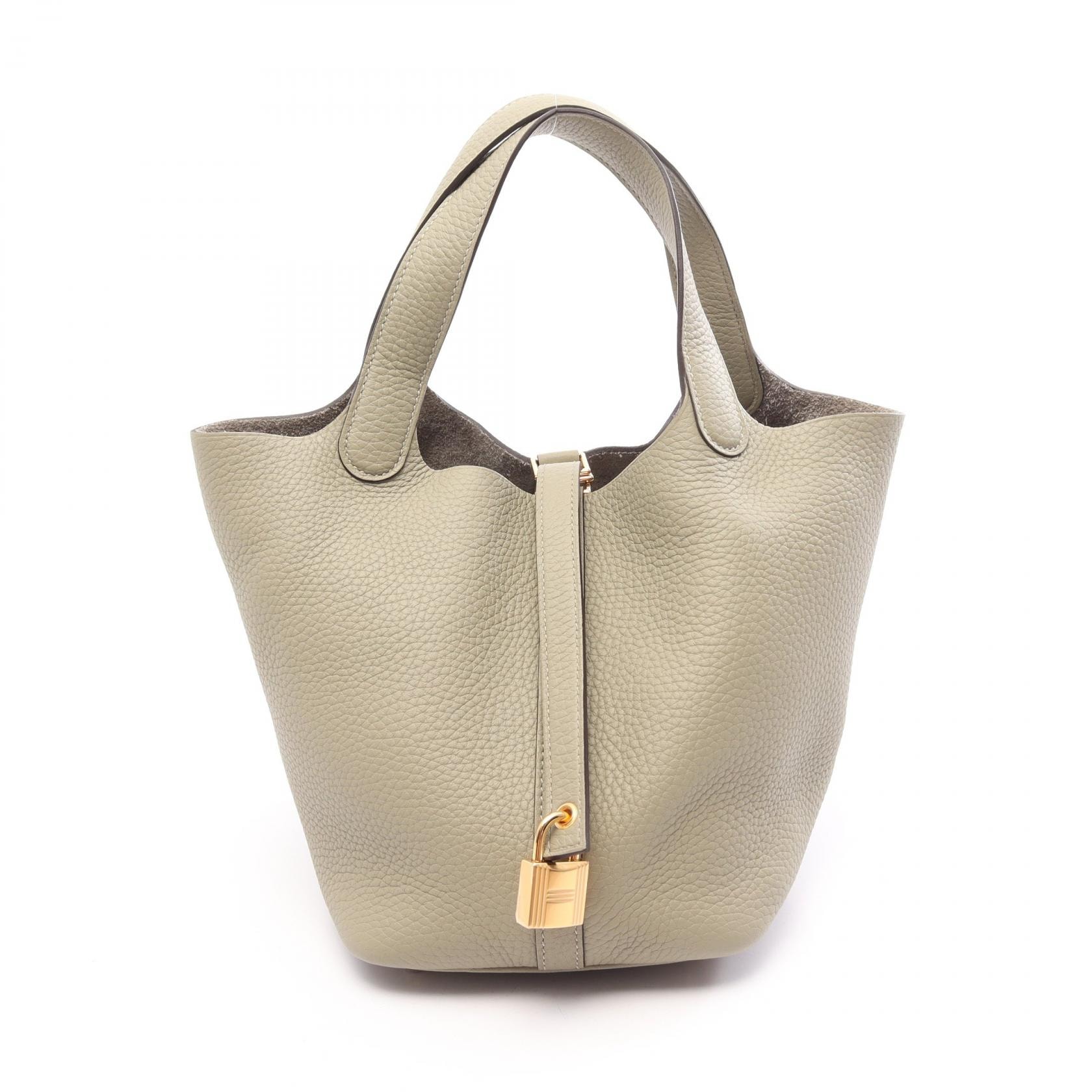 エルメス HERMES ピコタンロックPM ハンドバッグ バッグ レザー トリヨンクレマンス トリヨンクレマンス セージ レディース グリーン系 【中古】