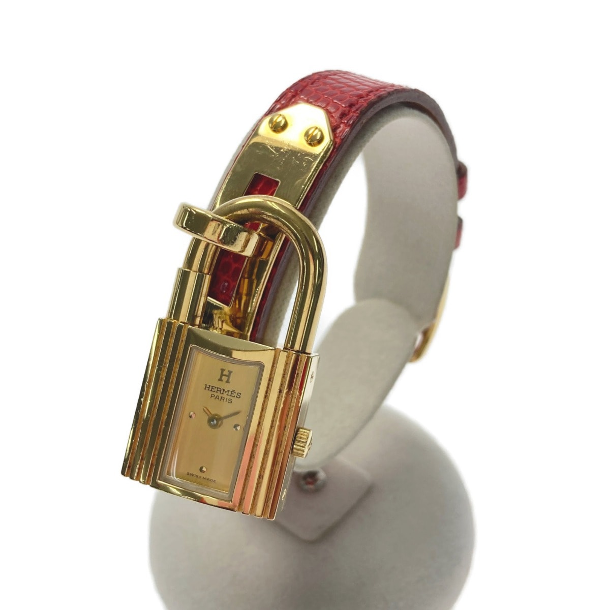 ☆☆HERMES エルメス ケリーウォッチ ○Y刻印 ゴールド文字盤 クォーツ レディース 腕時計