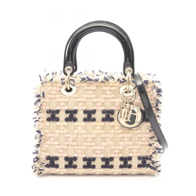 ディオール Dior LADY DIOR レディディオール 2WAY ハンドバッグ バッグ ファブリック パテントレザー レディース ベージュ系 / ブラック系 / マルチカラー 【中古】