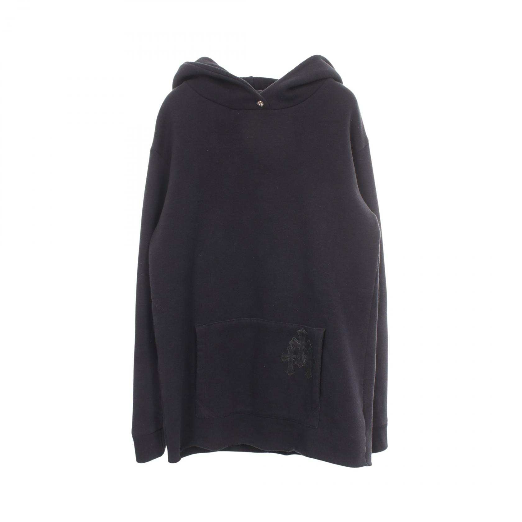 クロムハーツ CHROME HEARTS セメタリークロスパッチ カットオフ パーカー 衣料品 トップス コットン メンズ ブラック系 【中古】