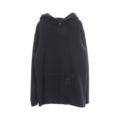 クロムハーツ CHROME HEARTS セメタリークロスパッチ カットオフ パーカー 衣料品 トップス コットン メンズ ブラック系 【中古】