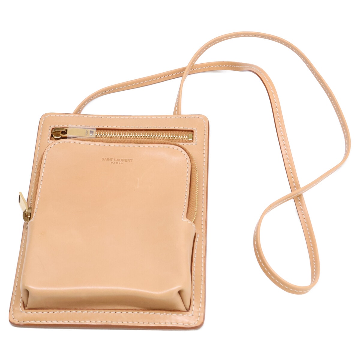 サンローランパリ 新品同様 ヌメ革 Pouch Crossbody Bag