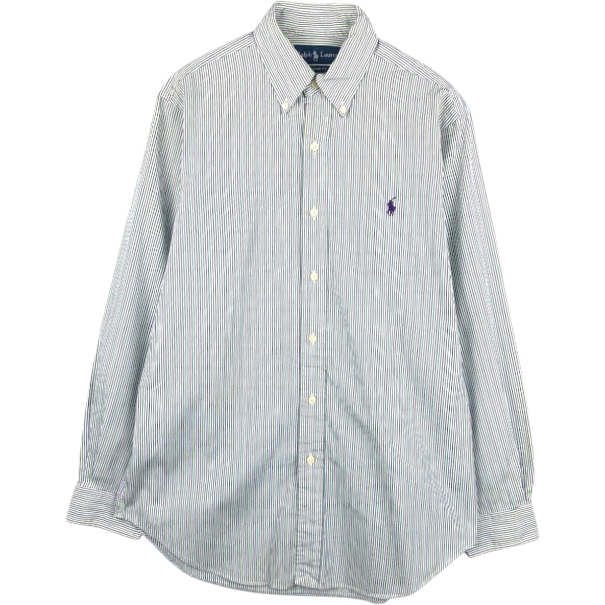 古着 ラルフローレン Ralph Lauren CLASSIC FIT 長袖 ボタンダウンストライプシャツ メンズM相当 ボタンダウン/eaa676574