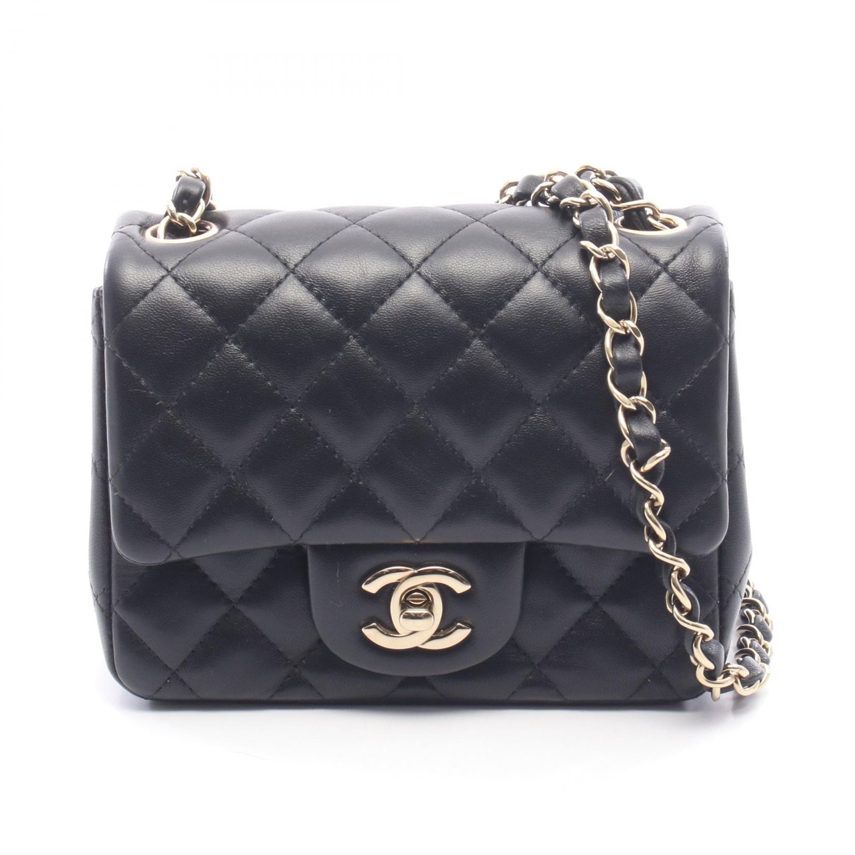 シャネル CHANEL ミニマトラッセ ショルダーバッグ バッグ ラムスキン(羊革) レディース ブラック系 A35200 【中古】