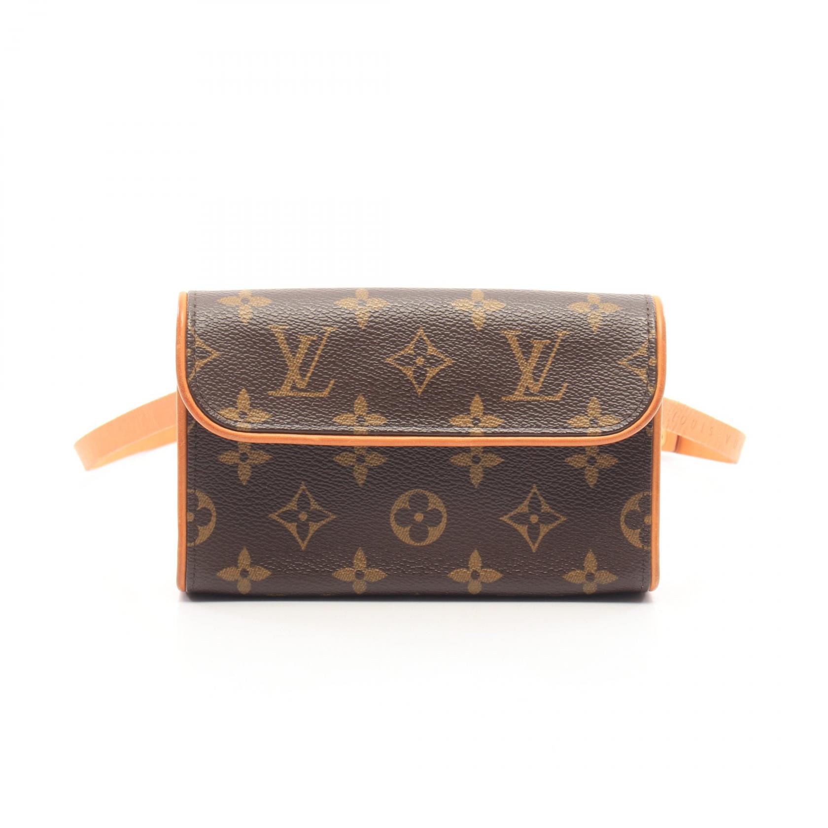 ルイ・ヴィトン LOUIS VUITTON ポシェットフロランティーヌ モノグラム ブトンプレッション(XS)付き ウエストバッグ ボディバッグ バッグ PVCコーティングキャンバス レザー レディース ブラウン系 M51855