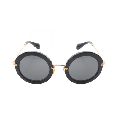 ミュウ ミュウ Miu Miu サングラス サングラス 衣料品 プラスチック / GP レディース ブラック系 / ゴールド系 【中古】