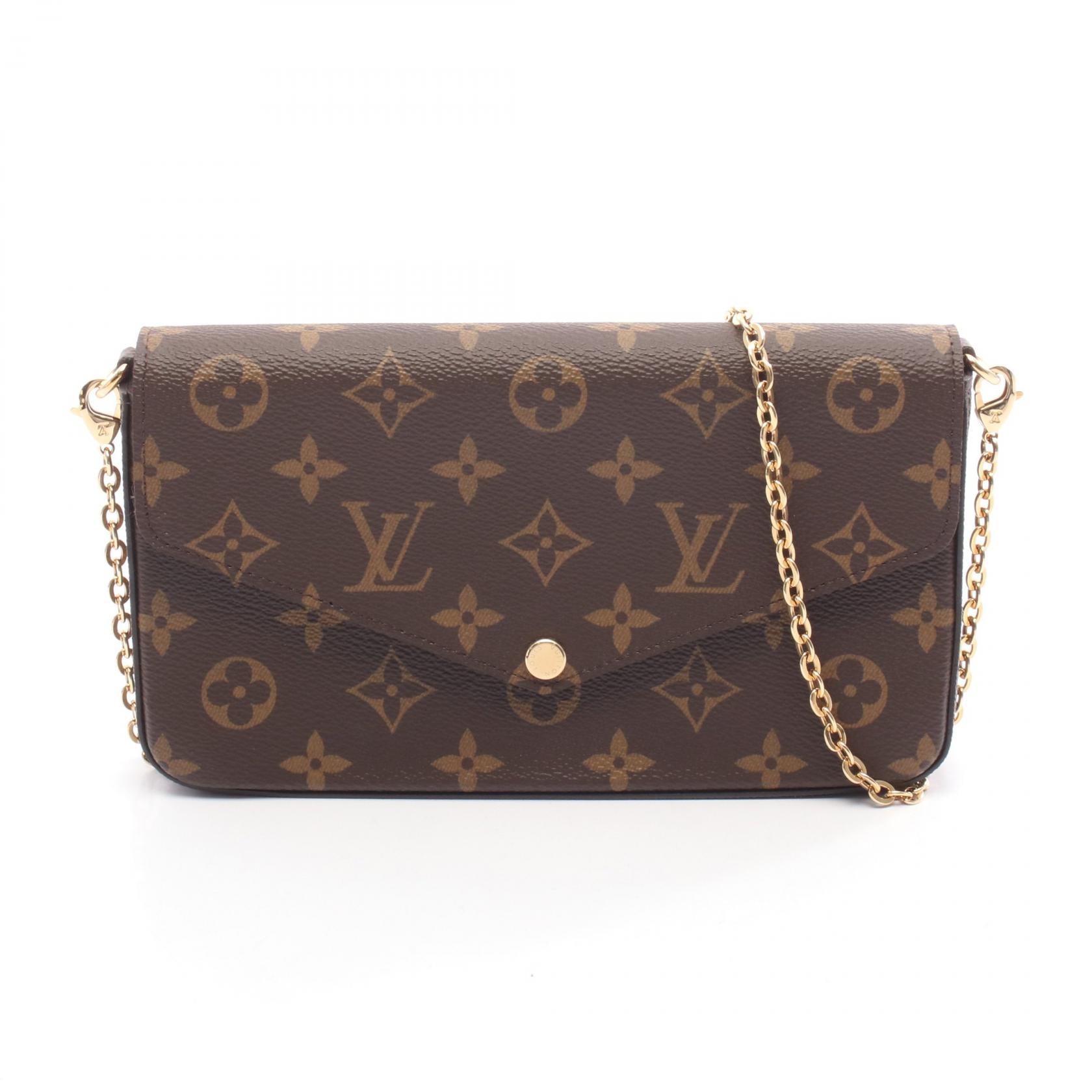 ルイ・ヴィトン LOUIS VUITTON ポシェットフェリシー ショルダーバッグ バッグ PVCコーティングキャンバス モノグラム フューシャ レディース ブラウン系 M81896 【中古】