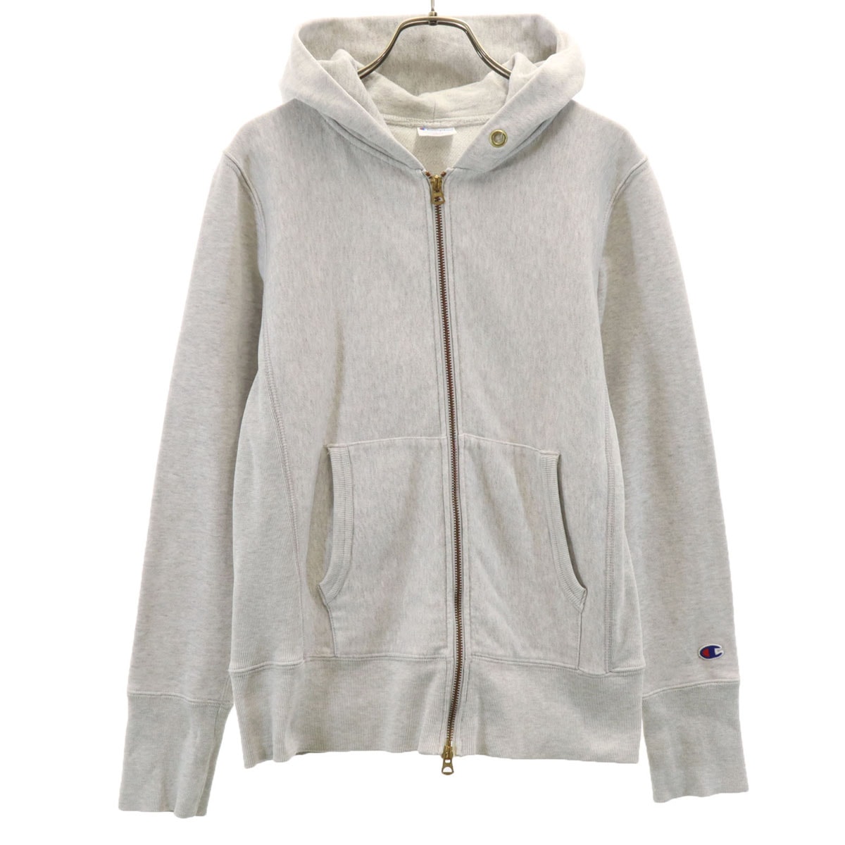 Champion チャンピオン 長袖 リバースウィーブ スウェット ジップパーカー L グレー