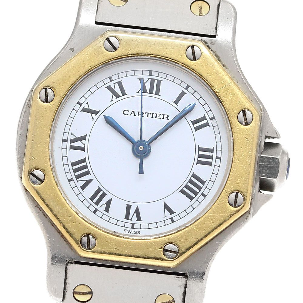 カルティエ サントスオクタゴンSM YGベゼル  レディース 【中古】