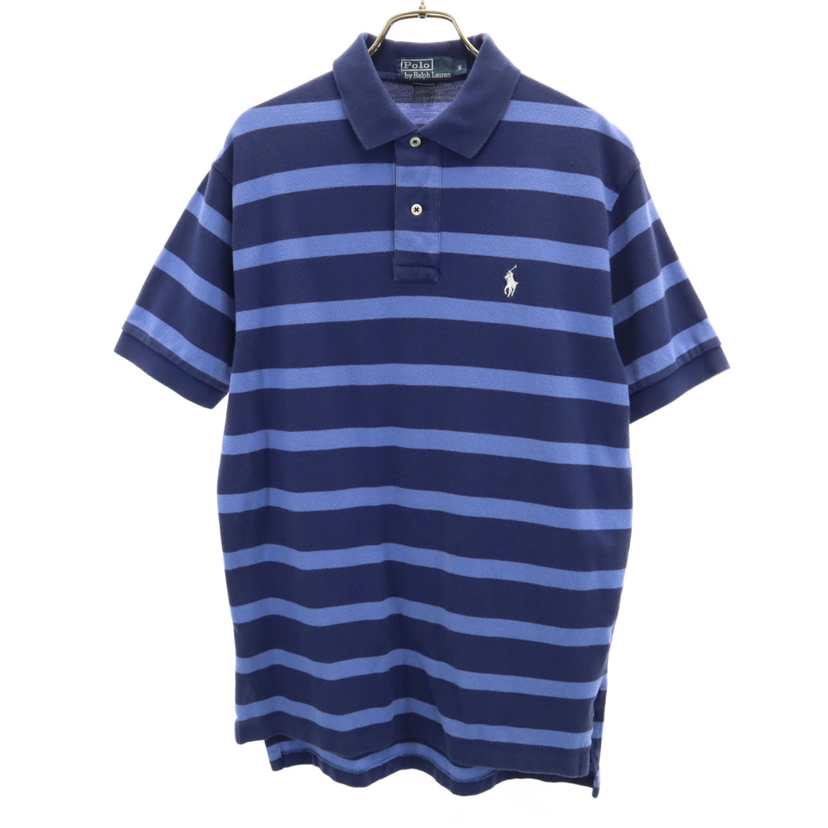 Polo by Ralph Lauren ポロバイラルフローレン ボーダー柄 半袖 ポロシャツ S ネイビー 鹿の子
