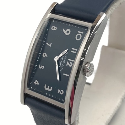 ☆☆Tiffany & Co. ティファニー イーストウエストミニ 36668444 ネイビー クォーツ レディース 腕時計 箱・取説有