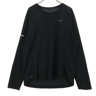 NIKE ナイキ ワンポイントロゴ トレーニング 長袖 薄手 ウェア XL ブラック