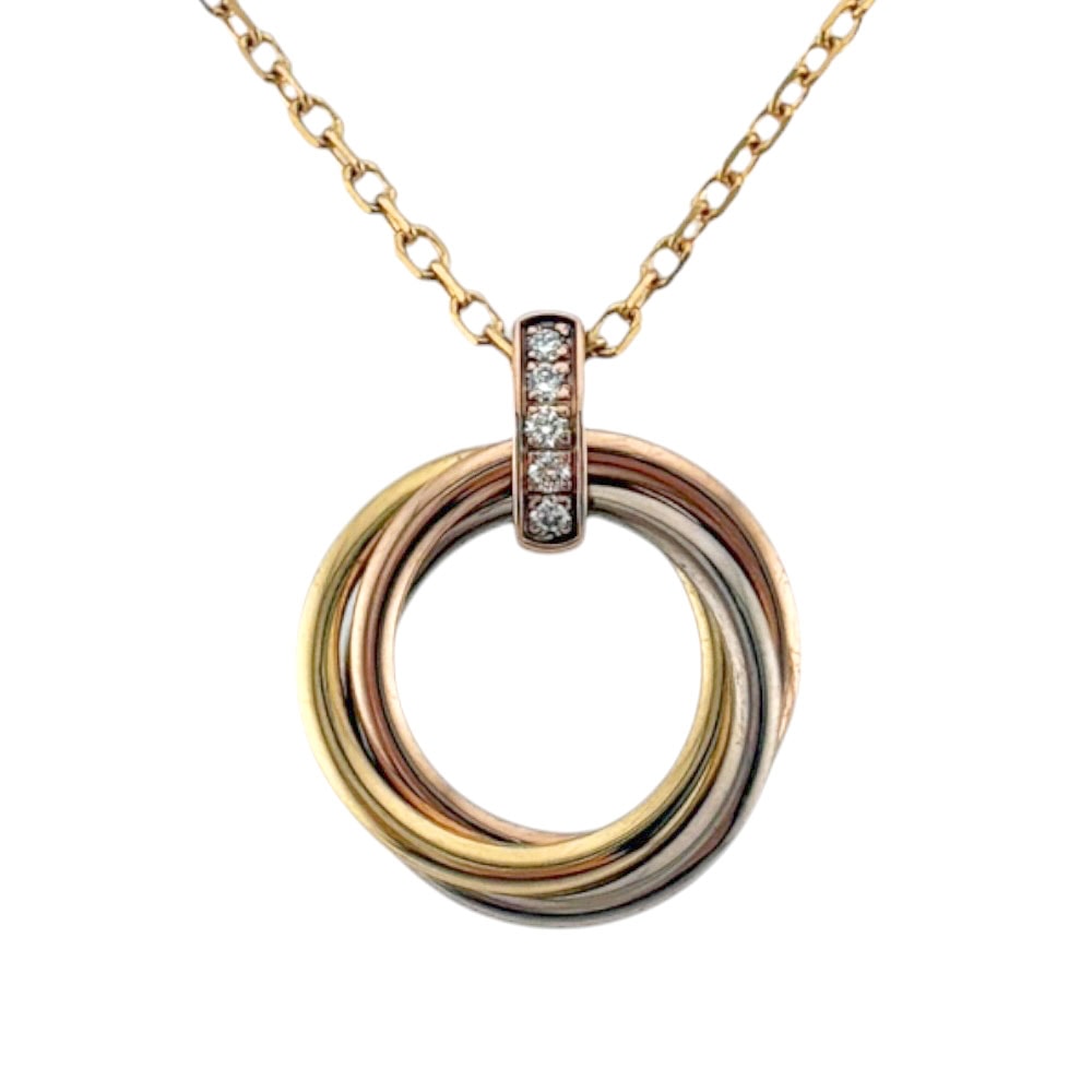 カルティエ トリニティ ネックレス 18金 K18イエローゴールド ダイヤモンド レディース CARTIER  中古