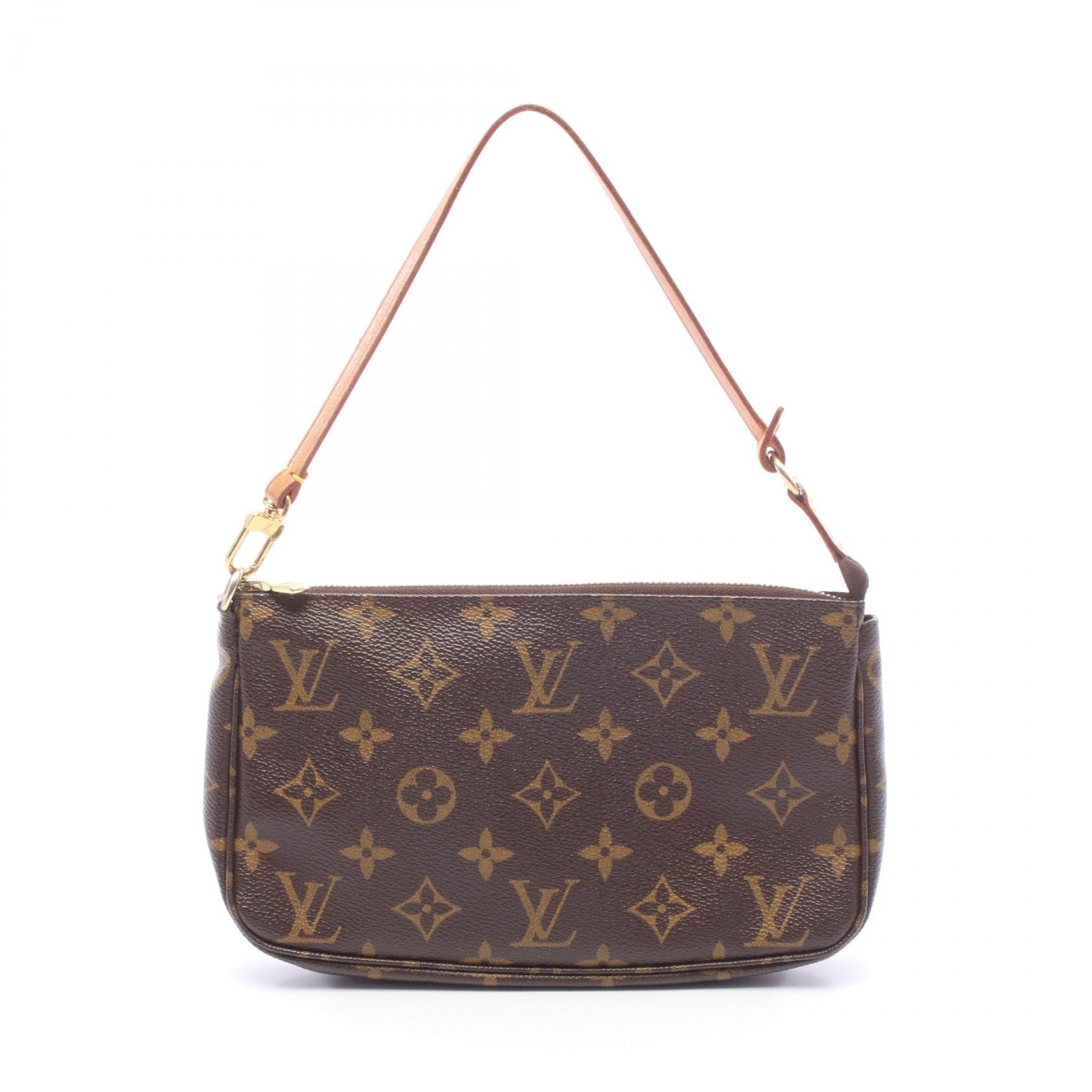 ルイ・ヴィトン LOUIS VUITTON ポシェットアクセソワール モノグラム ハンドバッグ バッグ PVCコーティングキャンバス レザー モノグラム レディース ブラウン系 M51980 【中古】
