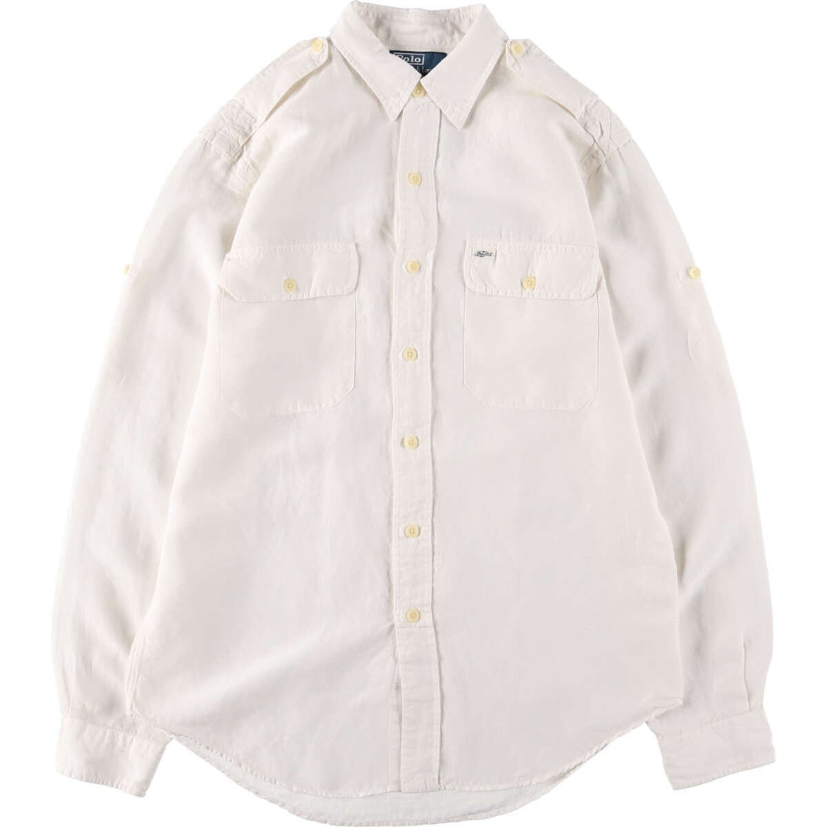 古着 ラルフローレン Ralph Lauren POLO by Ralph Lauren 長袖 リネンシャツ メンズM相当/eaa499807